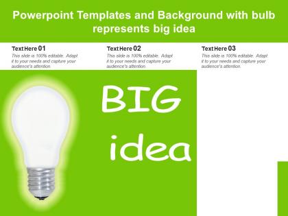 Powerpoint templates and background with bulb represents big idea