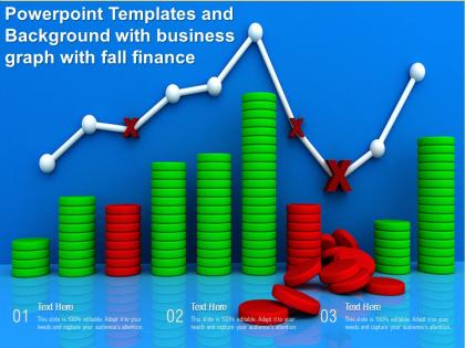 Powerpoint templates and background with business graph with fall finance