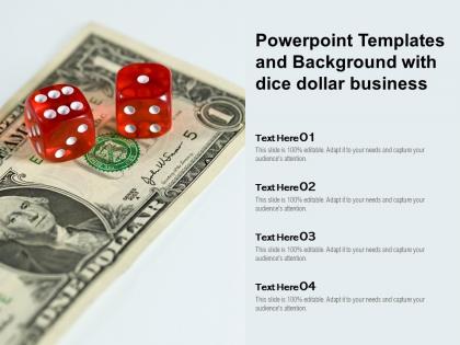 Powerpoint templates and background with dice dollar business
