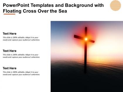 Powerpoint templates and background with floating cross over the sea
