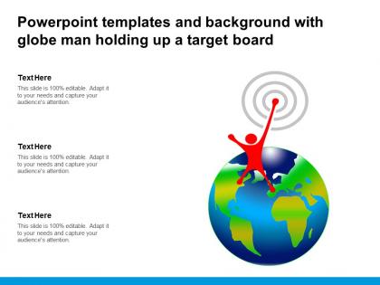Powerpoint templates and background with globe man holding up a target board