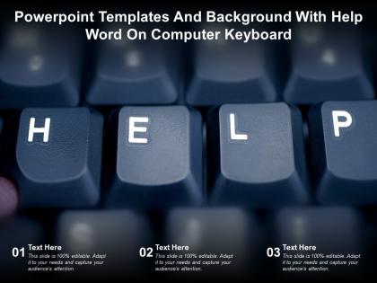 Powerpoint templates and background with help word on computer keyboard