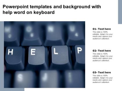 Powerpoint templates and background with help word on keyboard
