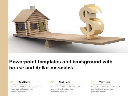 Powerpoint templates and background with house and dollar on scales