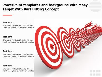 Powerpoint templates and background with many target with dart hitting concept