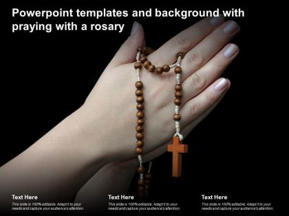 Powerpoint templates and background with praying with a rosary