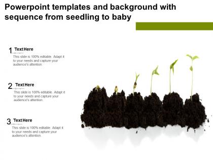 Powerpoint templates and background with sequence from seedling to baby
