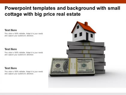 Powerpoint templates and background with small cottage with big price real estate