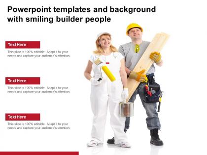 Powerpoint templates and background with smiling builder people