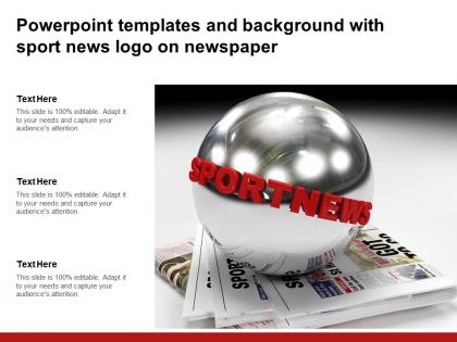 Powerpoint templates and background with sport news logo on newspaper