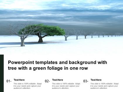 Powerpoint templates and background with tree with a green foliage in one row