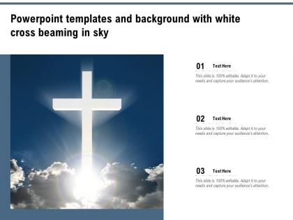 Powerpoint templates and background with white cross beaming in sky