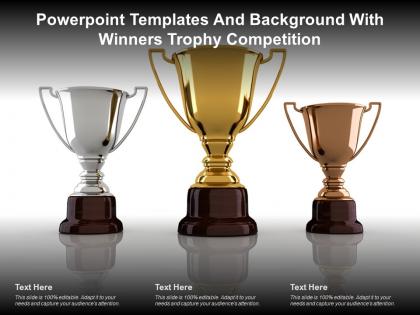 Powerpoint templates and background with winners trophy competition