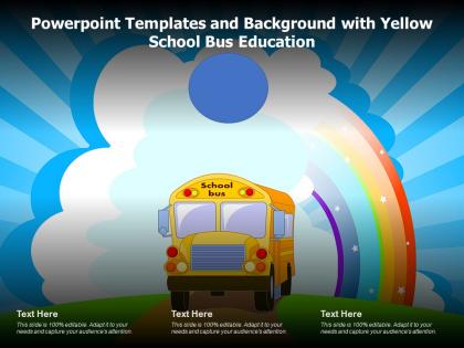 Powerpoint templates and background with yellow school bus education