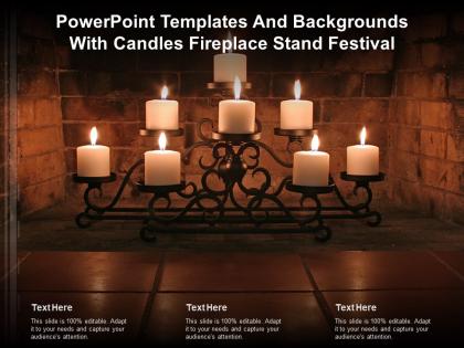 Powerpoint templates and backgrounds with candles fireplace stand festival