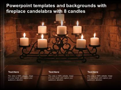 Powerpoint templates and backgrounds with fireplace candelabra with 8 candles
