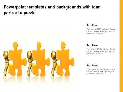 Powerpoint templates and backgrounds with four parts of a puzzle