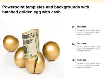 Powerpoint templates and backgrounds with hatched golden egg with cash