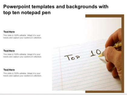 Powerpoint templates and backgrounds with top ten notepad pen