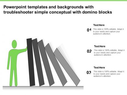 Powerpoint templates and backgrounds with troubleshooter simple conceptual with domino blocks