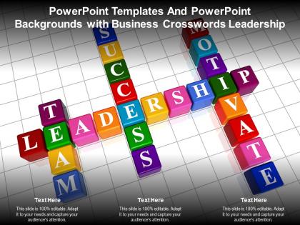 Powerpoint templates and powerpoint backgrounds with business crosswords leadership