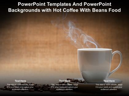 Powerpoint templates and powerpoint backgrounds with hot coffee with beans food