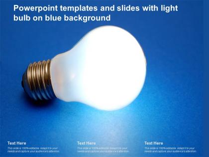 Powerpoint templates and slides with light bulb on blue background