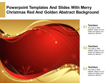 Powerpoint templates and slides with merry christmas red and golden abstract background