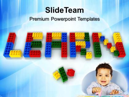 Powerpoint templates education theme with lego blocks game ppt slides