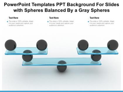 Powerpoint templates ppt background for slides with spheres balanced by a gray spheres