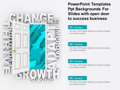 Powerpoint templates ppt backgrounds for slides with open door to success business
