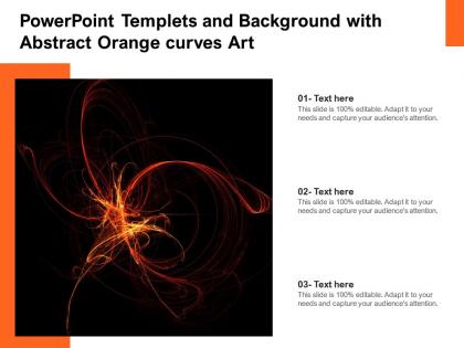 Powerpoint templets and background with abstract orange curves art
