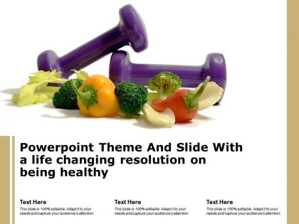 Powerpoint theme and slide with a life changing resolution on being healthy