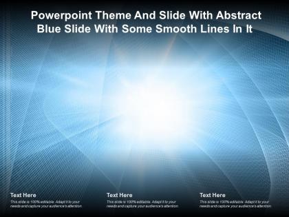 Powerpoint theme and slide with abstract blue slide with some smooth lines in it