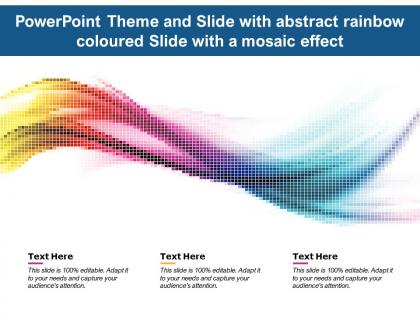 Powerpoint theme and slide with abstract rainbow coloured slide with a mosaic effect