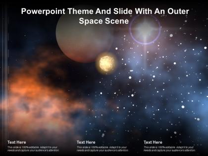 Powerpoint theme and slide with an outer space scene