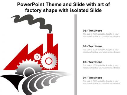 Powerpoint theme and slide with art of factory shape with isolated slide