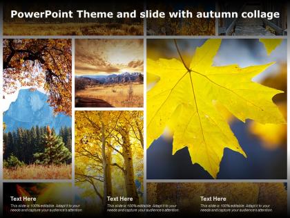 Powerpoint theme and slide with autumn collage