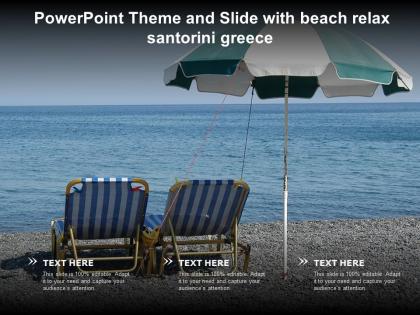 Powerpoint theme and slide with beach relax santorini greece