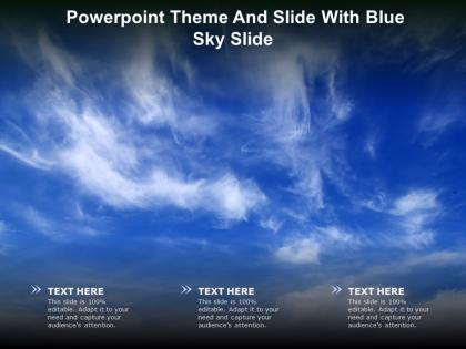 Powerpoint theme and slide with blue sky slide
