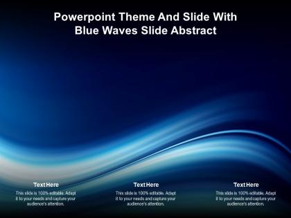 Powerpoint theme and slide with blue waves slide abstract