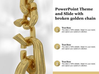 Powerpoint theme and slide with broken golden chain