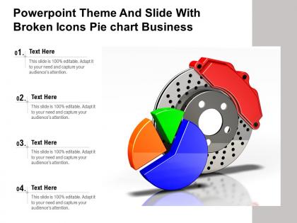 Powerpoint theme and slide with broken icons pie chart business