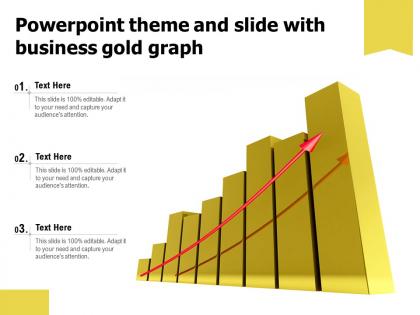 Powerpoint theme and slide with business gold graph