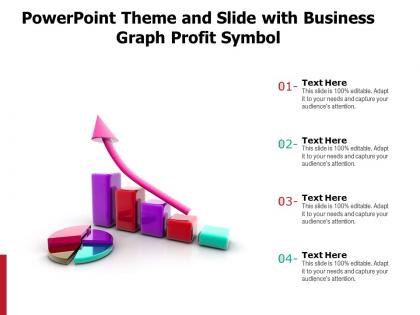 Powerpoint theme and slide with business graph profit symbol