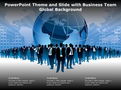 Powerpoint theme and slide with business team global background
