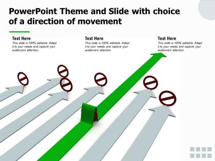 Powerpoint theme and slide with choice of a direction of movement