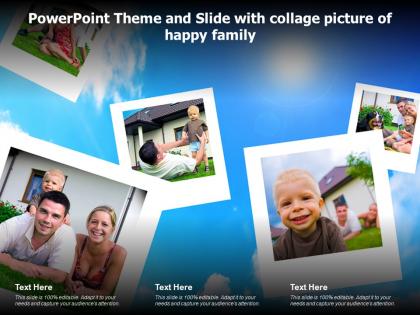 Powerpoint theme and slide with collage picture of happy family