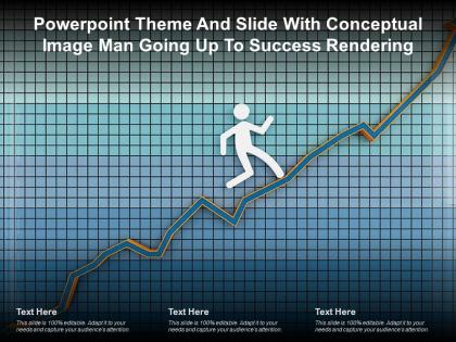 Powerpoint theme and slide with conceptual image man going up to success rendering