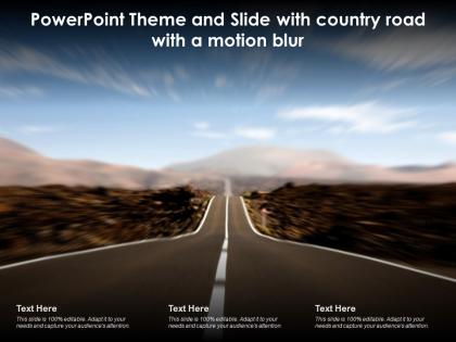 Powerpoint theme and slide with country road with a motion blur